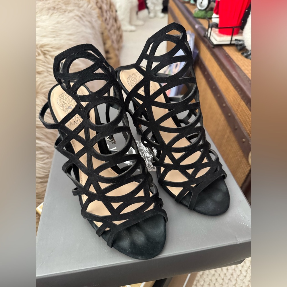 Vince Camuto Black Caged Heels SIZE 8.5